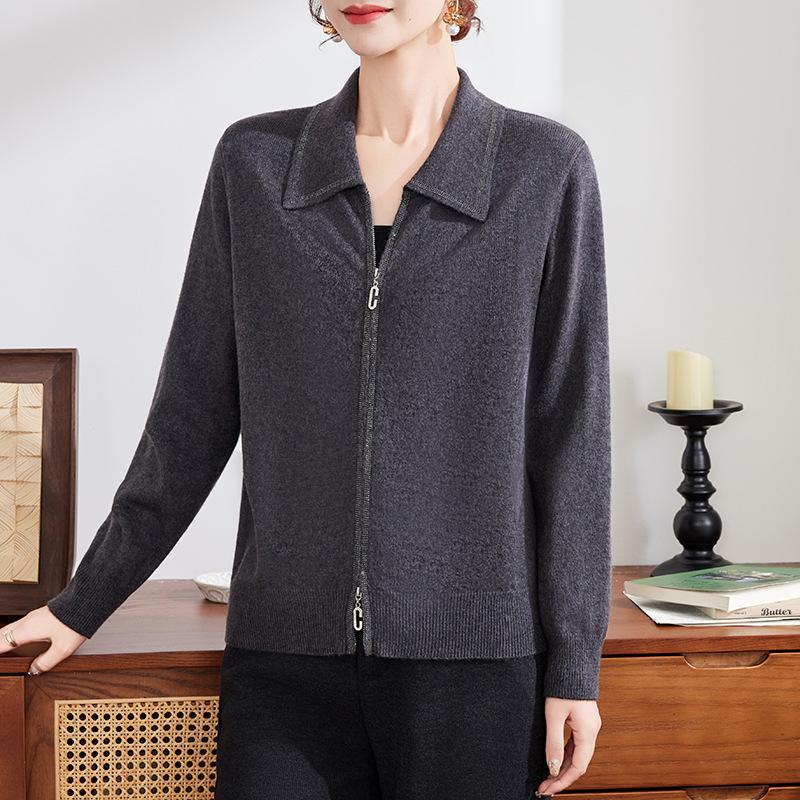 

2025 Stylish Warm Knit Cardigan for Women - Perfect for Young Moms & Mature Ladies, Autumn & Winter Wear L [Recommended Under 115 lbs]