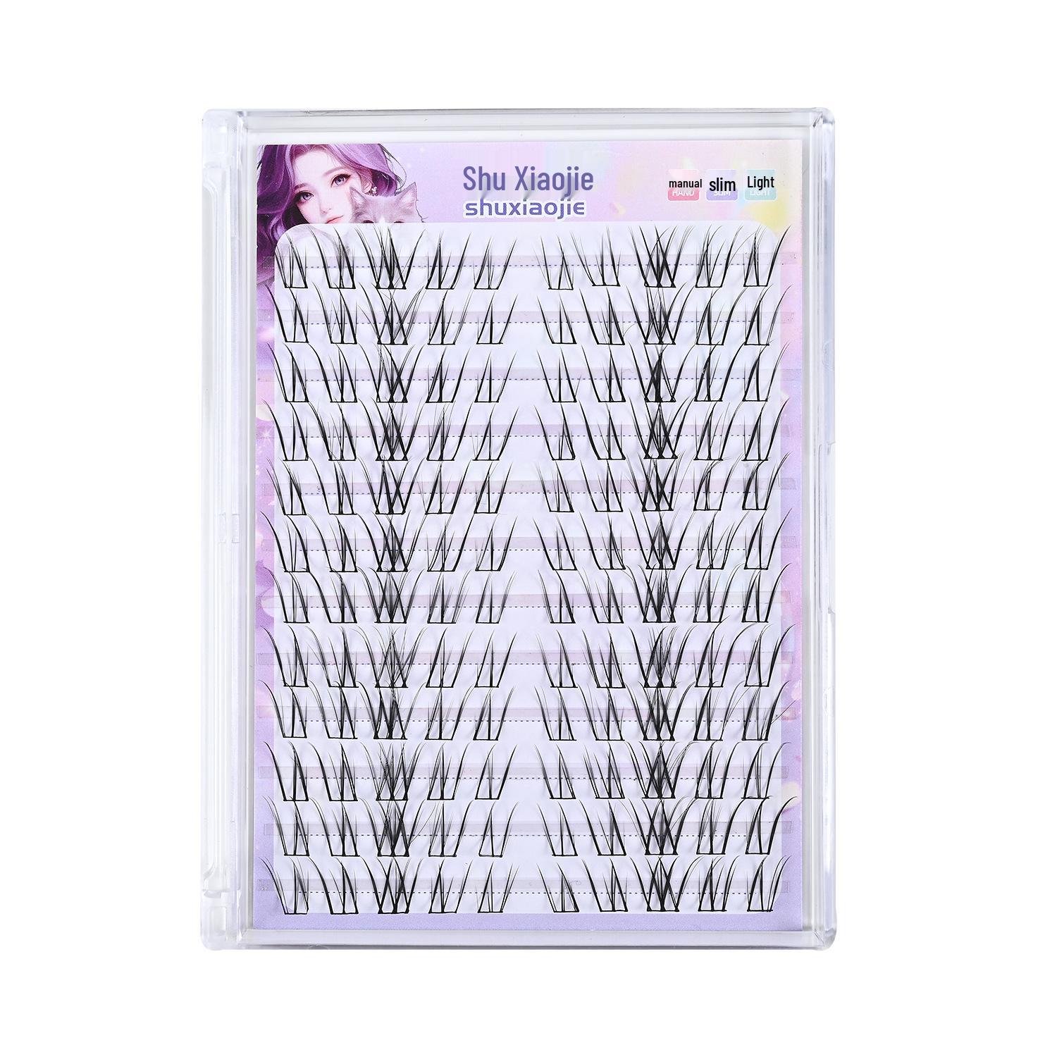 White Magnolia Light Self-Adhesive Segmented False Eyelashes - Large Capacity Single Cluster