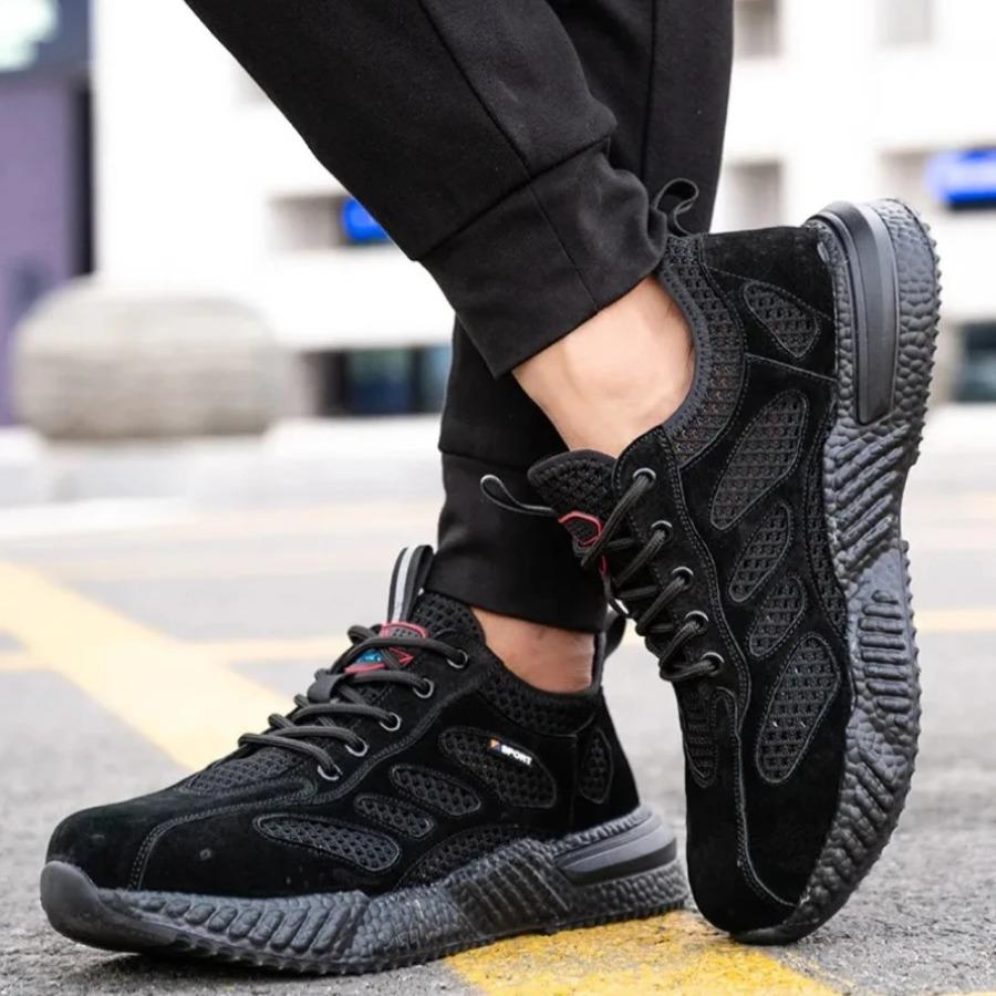 2025 New Type of Solid Color Flat Heel Lace-up Round-toe Men's Hiking, High-quality Sports and Outdoor Breathable Running Shoes