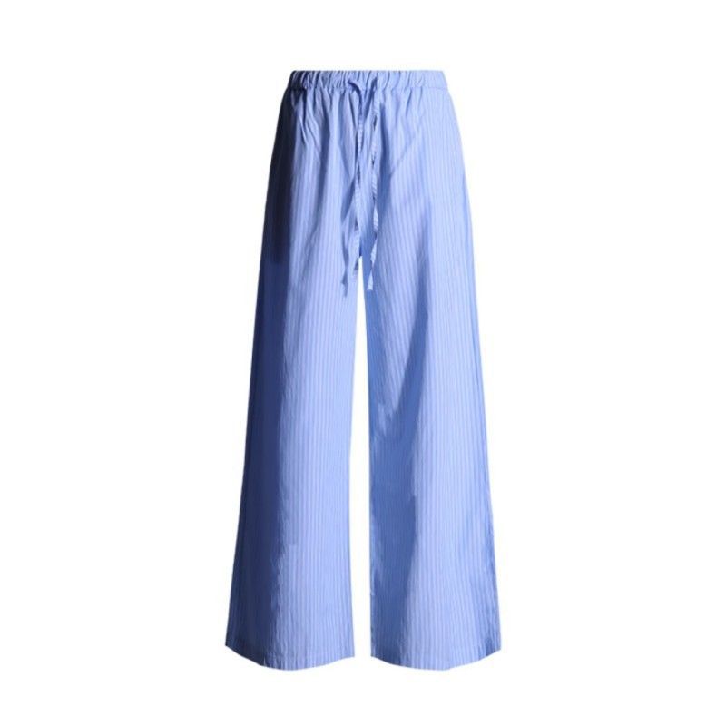 Vertical Striped Casual Pants For Women Spring and Fall New High-waisted Straight Loose Mopping Wide-leg Trousers