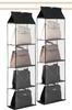 Taschenaufhänger Schrank Aufhängung Aufbewahrung Set Faltbare Tasche Tasche Aufbewahrung Tragetasche Korb Schulter Atmungsaktive Tasche Taschenaufhänger (4 Ebenen, Schwarz, 2) Regal, Regal,