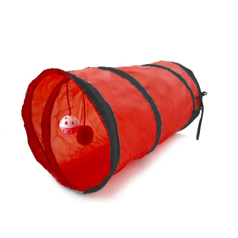 Cat Tunnel Toy Funny Pet 2 Holes Play Tubes Balls Collapsible Crinkle Kitten Toys Puppy Rabbit Playing Tunnel Tubes