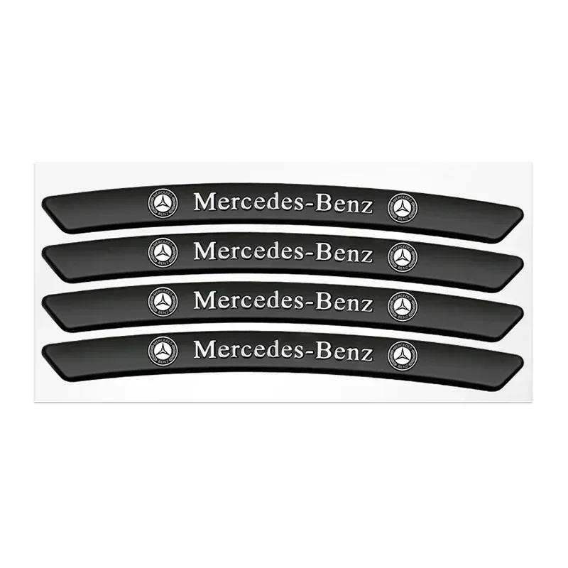 4Pcs Aluminium Car Emblem Wheel Hub Rim Badge Stickers Decals For Mercedes Benz AMG W212 W204 W211W168 W213 W210 W124 GLA GLC
