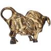 Brass Finnish Bull Resin Statue for Home Decor (Pack of 1, Golden and Black)