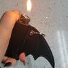 Bat Lip Balm Holder Lighter Case Keychain Pu Leather Wing Design Punk Style Pendant Accessories Lighter Protective Leather Case