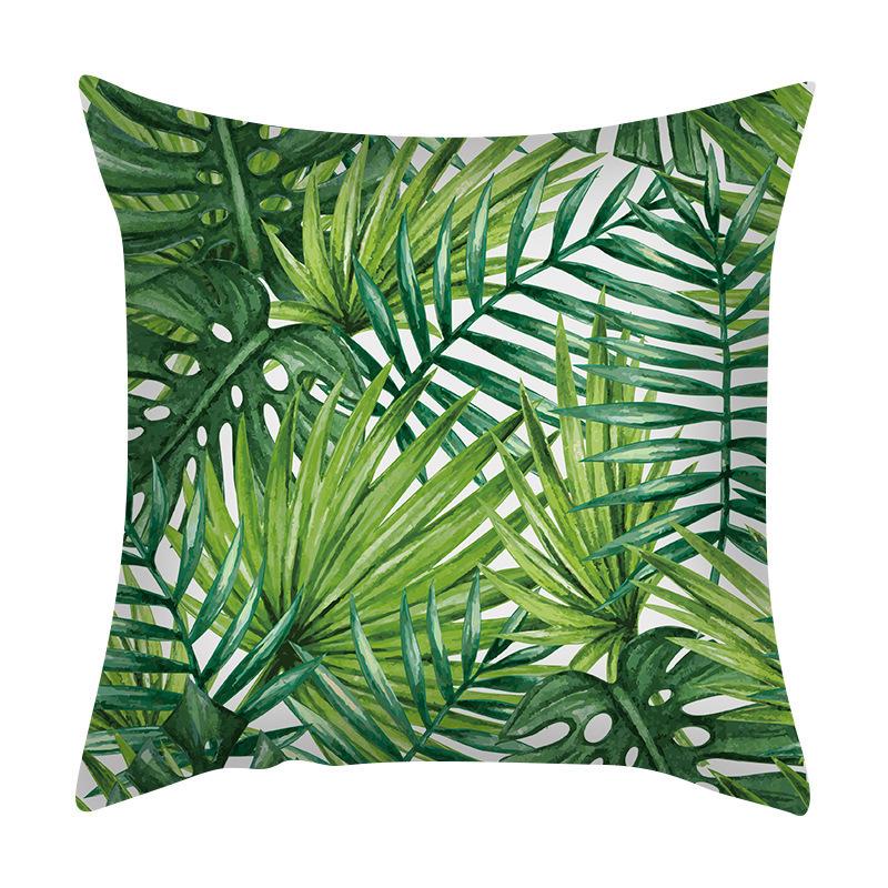 Green Plant Sofa Cushion Cover - Stylish Home Fabric Decor