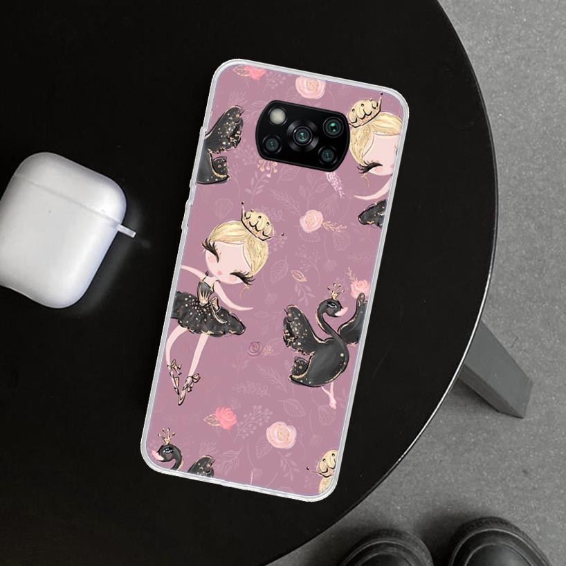 Black Swan Noble Phone Case Cover for Xiaomi Poco X6 X5 X7 Pro F7 Ultra Redmi 15C 15 13C 13 12C 12 10C 10 10A 9C 9A 9T 9 Coque P