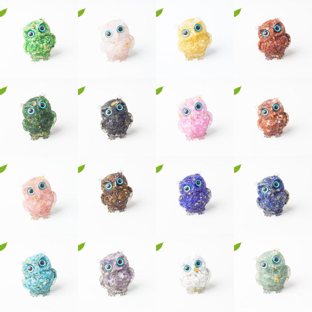 Figurine Hibou en Résine Cristal Pour Décoration Maison Bureau Cadeau Pour Amis Et Famille