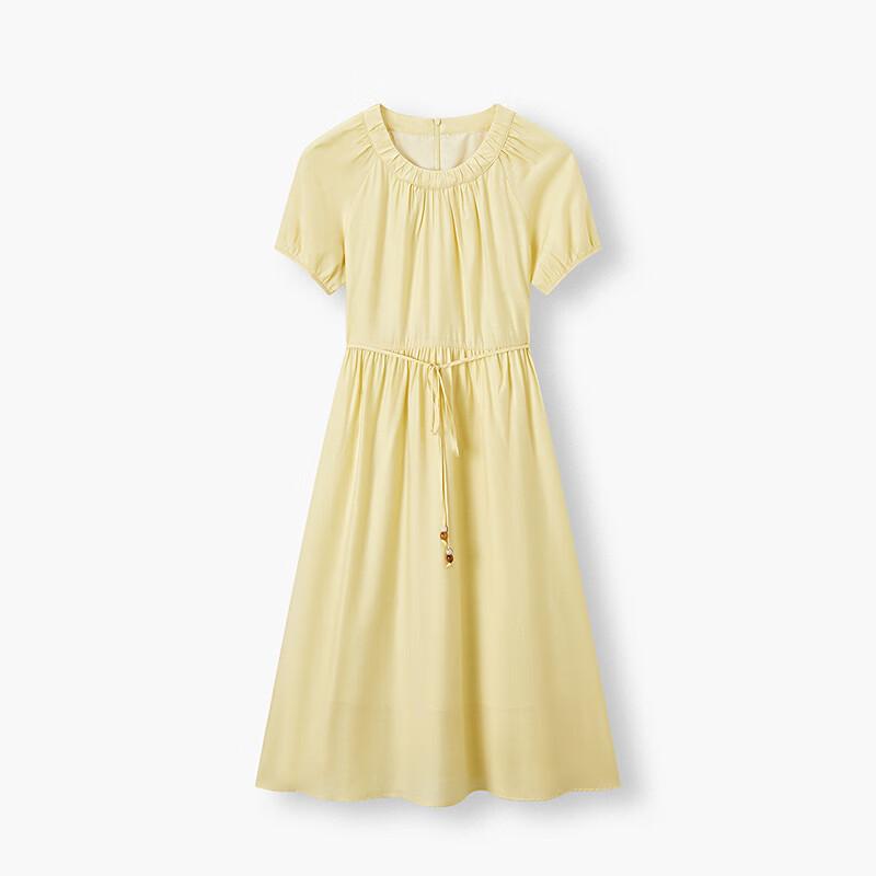 Aijutu French Retro Tie-Waist Short Sleeve Dress