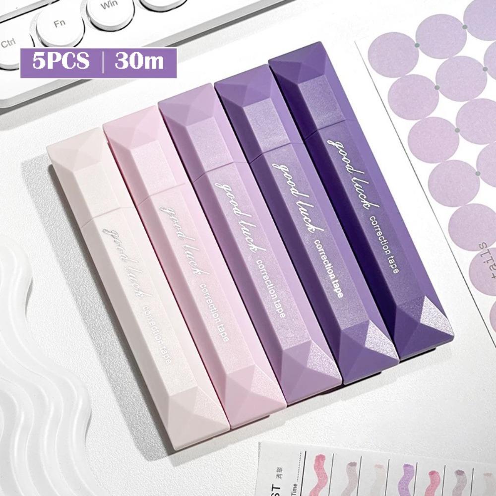 5pcs/Set Gradient Color Coating Tape 30m Student Alteration Tape Correction Band  School Supplies