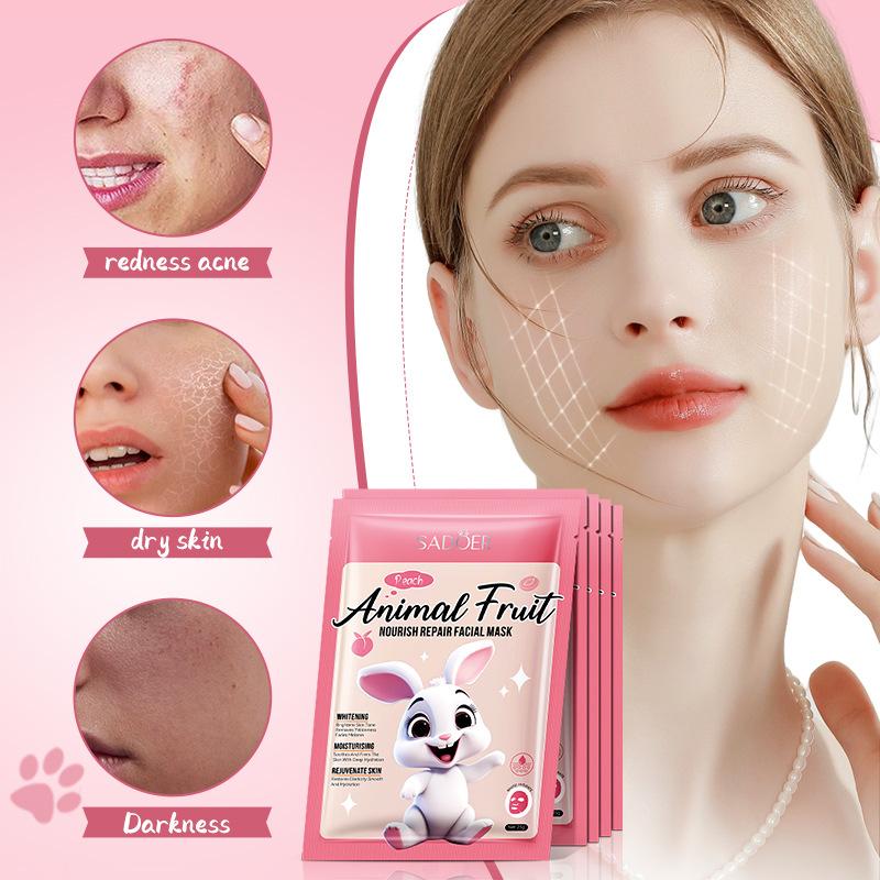 SADOER White Rabbit Persika Närande Ansiktsmask