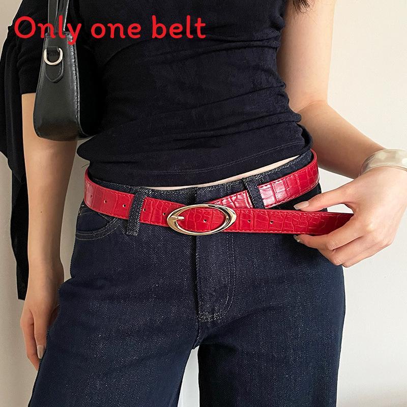 Bohemian Red Pu Leather Waist Belt For Women With Vintage Crocodile Pattern For Dresses Or Jeans Style 4