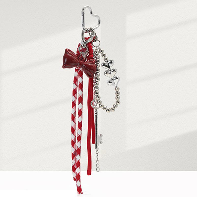 

Модная подвеска для сумки, брелок в форме сердца с бантом, универсальный брелок, подвеска, изысканный рюкзак, украшения, аксессуары, подарки