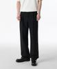 Whipcord One-Pleat Wide Hidden Banding Slacks [Black]