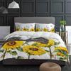 Sunflower Flower Butterfly Bee White Duvet Cover With Pillow Case Custom 3pcs Bedding Set Quilt Cover Double Bed Home Textile