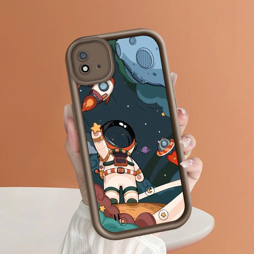 Model de imprimare cu scară pătrată din silicon moale Carcasa telefonului Acoperă completă Cameră de protecție antișoc Carcasă din cauciuc pentru OPPO Realme