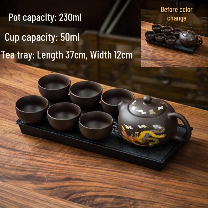 Original Ore Color-Changing Phoenix Cry Purple Clay Teapot - Large Capacity for Brewing Tea