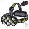 Torch Rechargeable Lumen Torches LED Super Bright Headlight 10 LEDs Modes Hands-Free Flashlight for Camping Fishing Cycling Hiking Waterproof