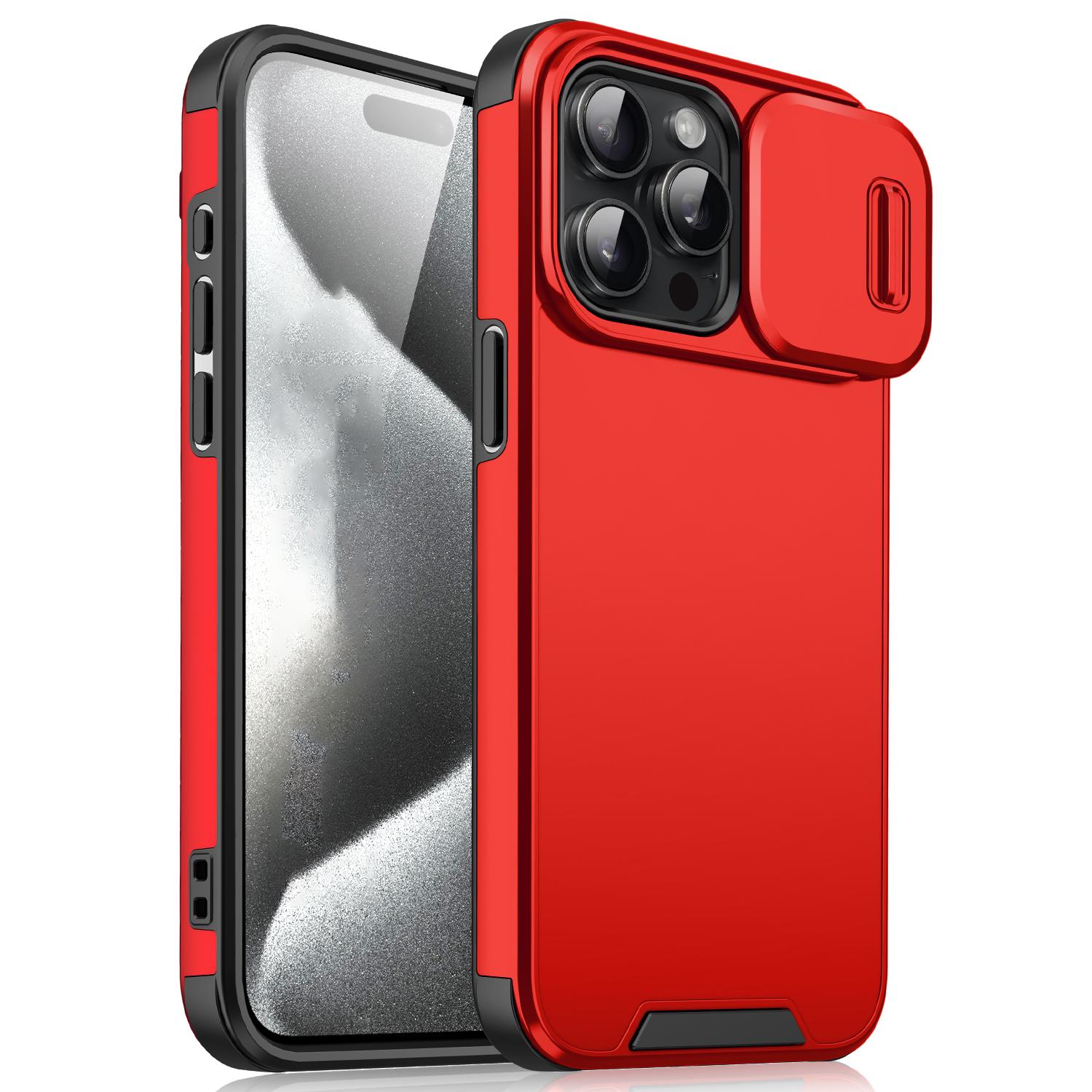 

For iPhone 16 Pro Max Case PC+TPU Shell with Slide Camera Phone Cover C