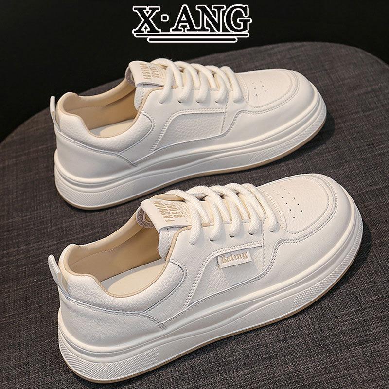 

Autumn new leather board shoes women s versatile soft-soled student white shoes children s lightweight casual sports shoes 40