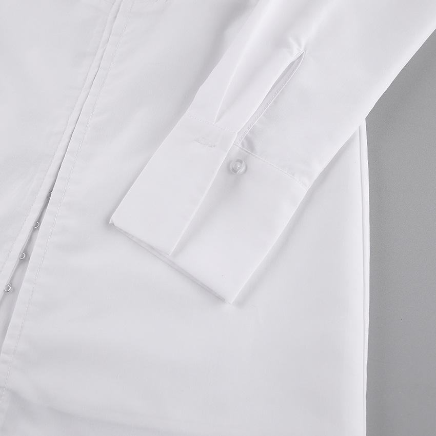 2023 Autumn White Slimming Long-Sleeved Polo Dress for Women