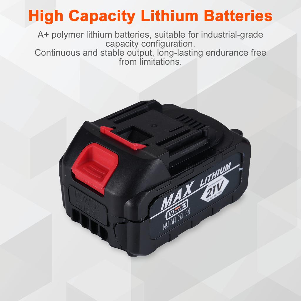 Cordless Leaf Blower 21V Electric Blower with Powerful Motor 2Pcs 3.0Ah Battery Adjustable 2 Speeds