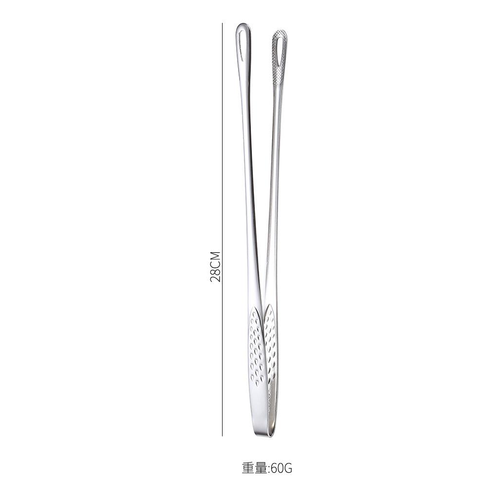 Kapmore 1 pz Pinza per alimenti in acciaio inossidabile con manico lungo antiscivolo per barbecue, bistecche, utensili da cucina, accessori
