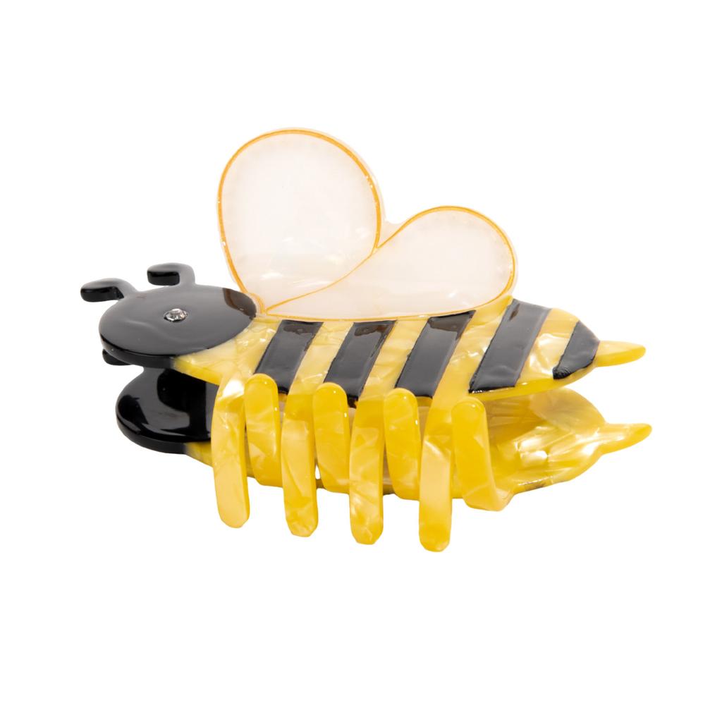 Honningbie Hårklype Akryl Klypeklemme for Voksne Barn Sklisikkert Hårgrep Daglig Bruk Hårklemme Hestehaleholder for Frisyre