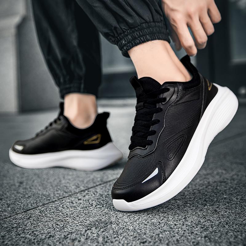 Fashion 2025 Man Leather High-quality Casual Breathable Flat Non-slip Tennis Shoes Outdoor Trendy Walking Shoes for Men
