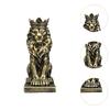 Lion with Crowned Statue Resin Table Decoration Ornament 14.5cm for Home and Office Decoration Unique