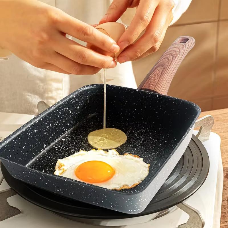1 set Japansk omelettpanna Nonstick Rektangel Platt botten Matlagningsredskap Pannkaka Biff Tjock Äggstuvning Yuzi Rostade Stekpannor