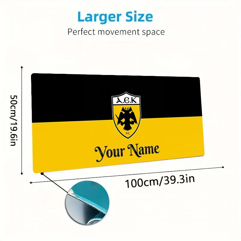 Aek F2 Custom Name Large Size Mouse Pad Large Gaming Table Cushion Non-slip Laptop Tablet Big Mousepad XXL Mat Mini PC Playmat With Lock edge