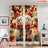 2pcs 2D Flat Printing Christmas Scene Curtains Christmas Snowmen Holiday Gifts_a Digital Printed Polyester Drapes Spring Perfect