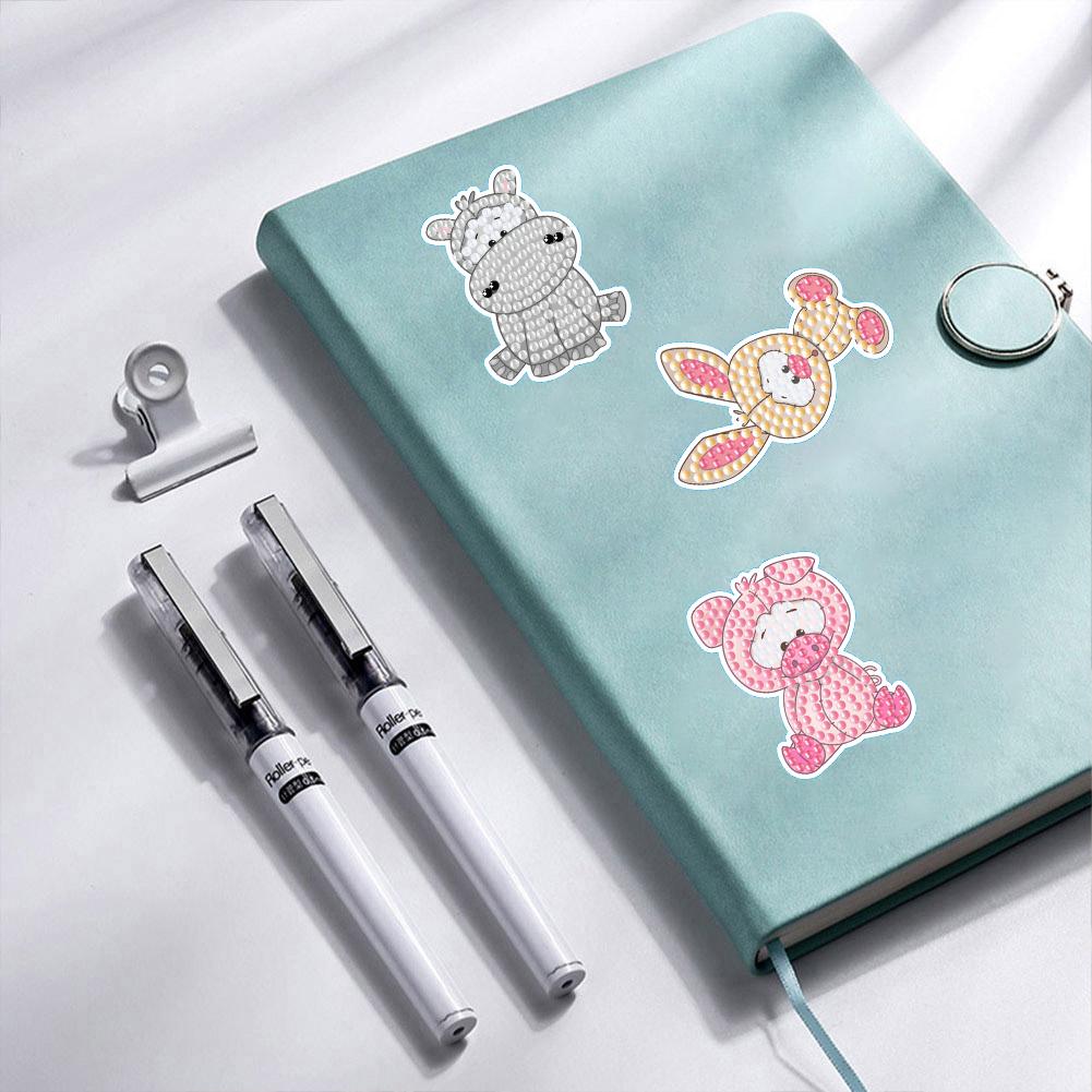 24PCS Diamond Painting Stickers Kits Art Crafts DIY Diamond Mosaic Sticker Handmade Animal Cartoon Stickers Diamond Art Sticker