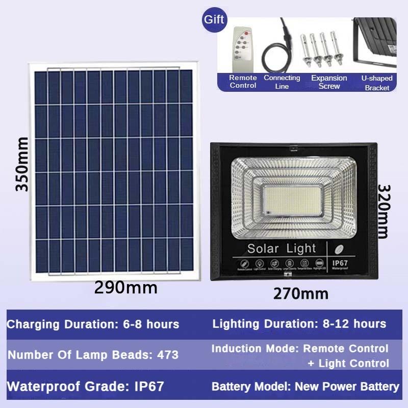 Intelligent Light Control Induction Courtyard Light Waterproof and Lightning Large Capacity Lithium Battery Street Lights Solar Powered Outdoor Light