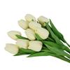 10Pcs Artificial Flower Decoration with Stem Fake Tulips Real Touchs Bridal Bouquets Floral Decor Photography Props