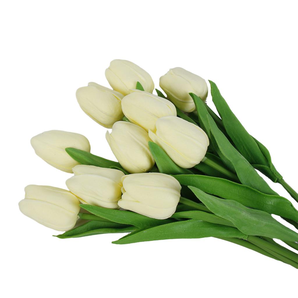 10Pcs Artificial Flower Decoration with Stem Fake Tulips Real Touchs Bridal Bouquets Floral Decor Photography Props