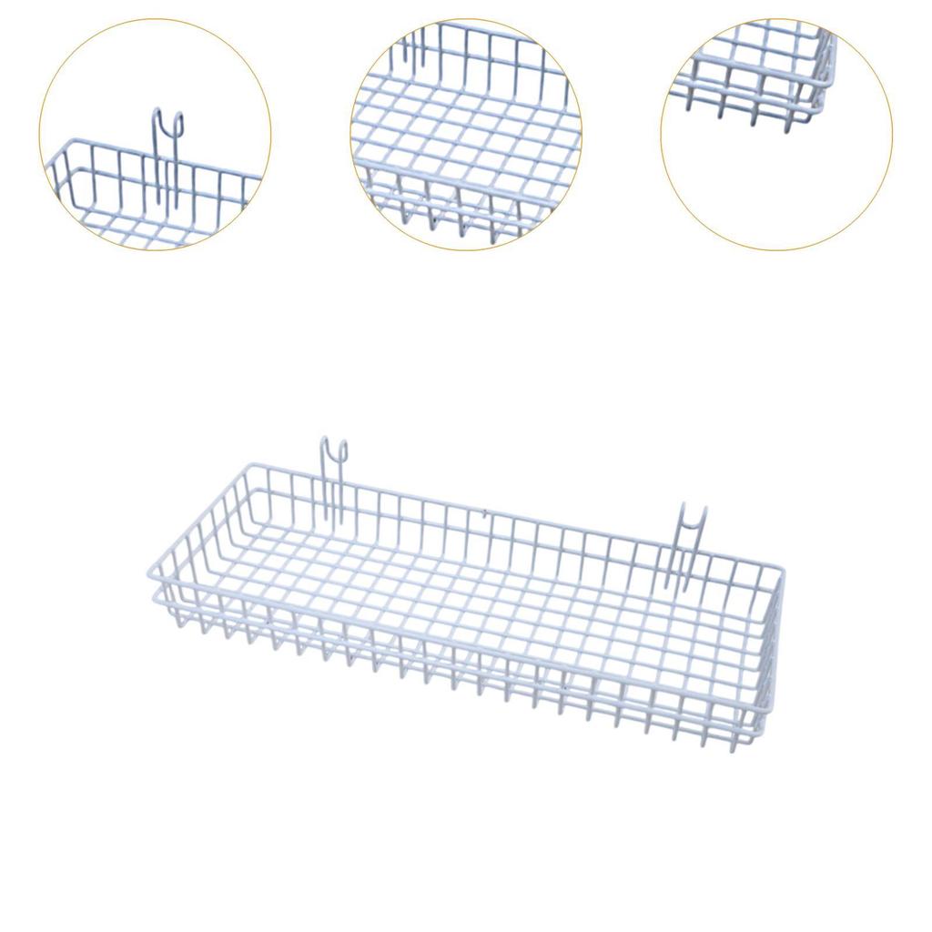 Wire Hanging Basket Wall Grid Panel On A Railing Farmhouse Decor Storage Rack