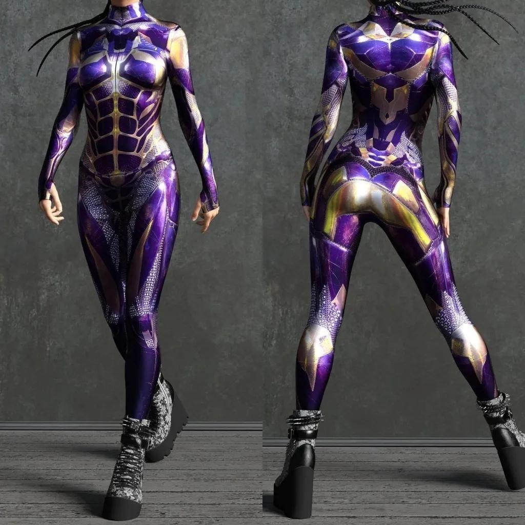 3D Digital Printing Stage Performance Costumes Adults Halloween Events Carnival Theme Party Cosplay Outfit Pretend Game Jumpsuit