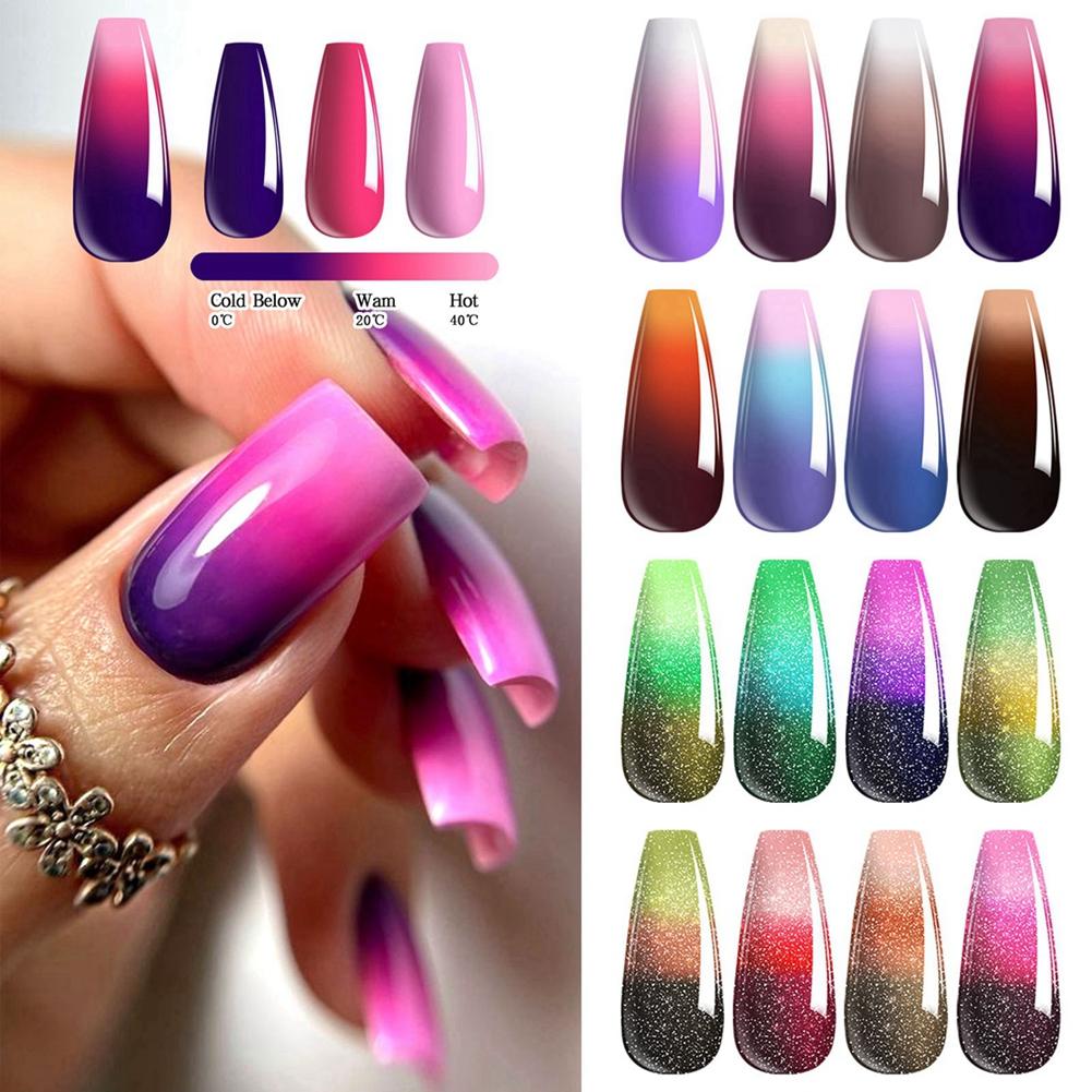 Thermischer Nagelgel-Farbwechsel bei unterschiedlicher Temperatur Nagellack