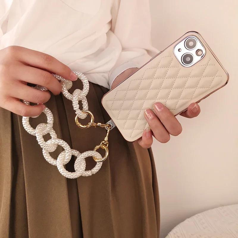 Strap Mobile Phone Shell Universal Patch Anti-lost Lanyards Mobile Phone Lanyard Women's High-end Portable Chain Ring Handmade