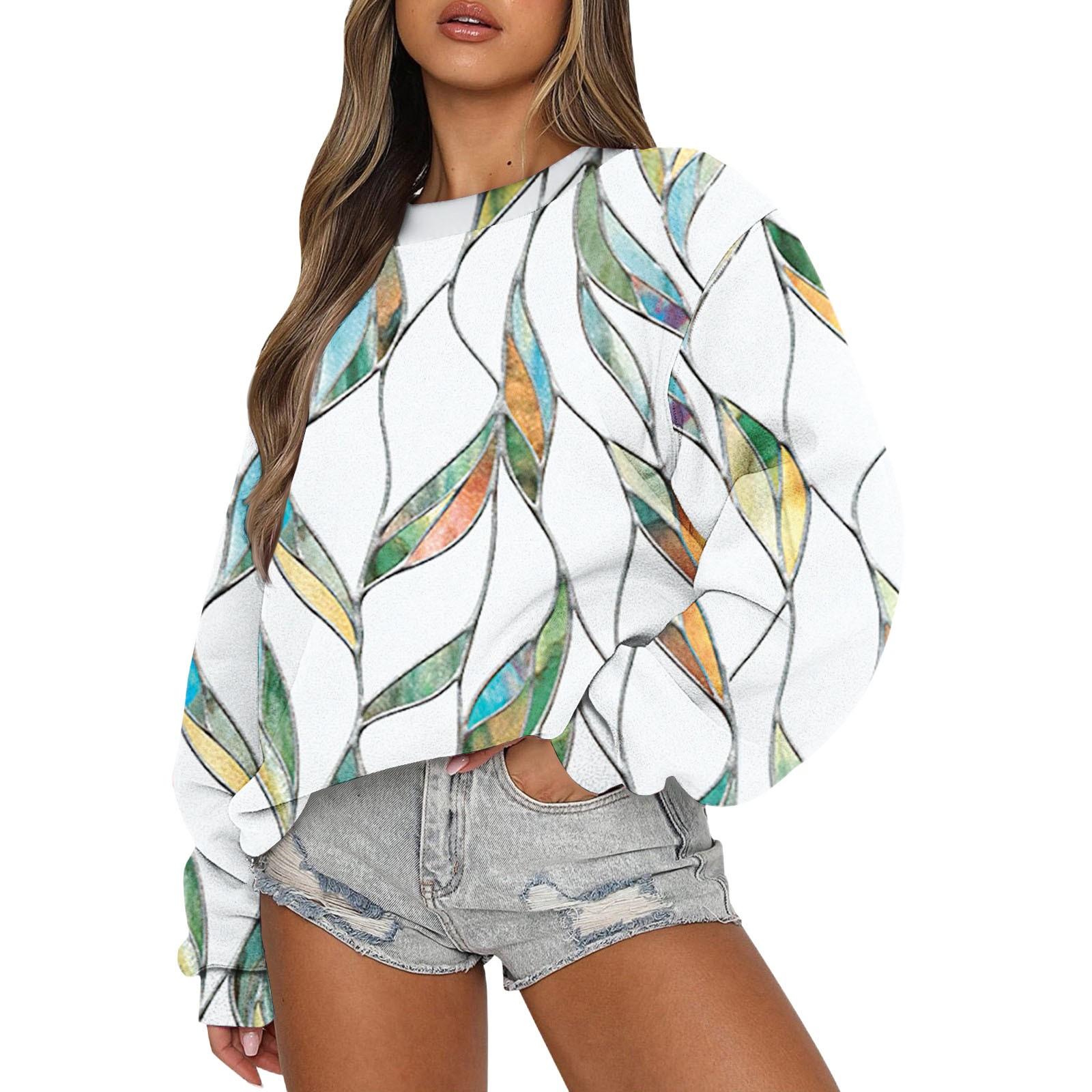 

Женский осенне-зимний топ с длинным рукавом, повседневный свитер с круглым вырезом, свободный крой, флисовые топы Pollover XXXL белый