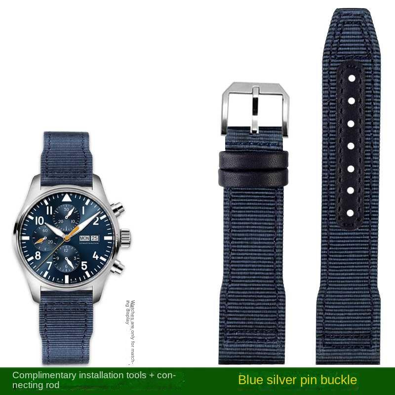 Bracelet de montre en nylon 20 mm 21 mm 22 mm pour IWC Universal Pilot Mark 18 Spitfire Fighter Série Portugal Bracelet de montre en toile