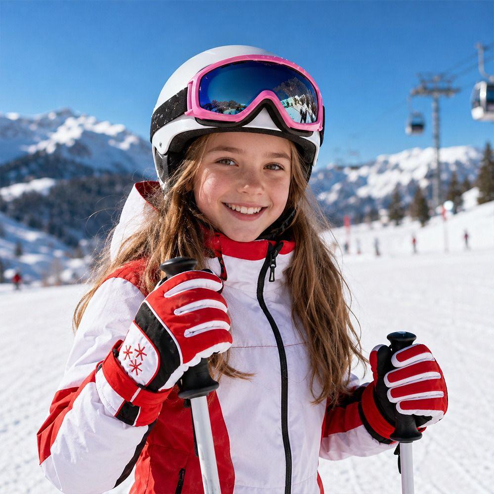 Non-slip Snow Gloves Waterproof Kids Winter Mittens Cute Children Ski Gloves  Mountaineering