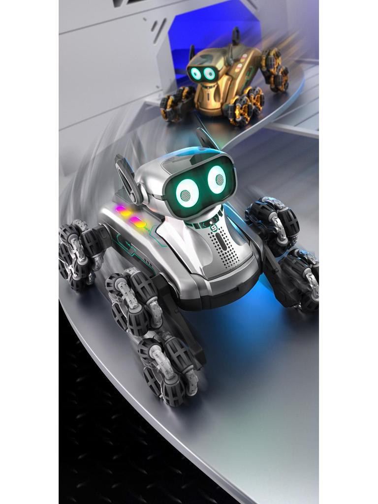 Kids' Remote Control Robot Dog Toy: Intelligent Electric Stunt Car with Eight Wheels