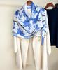 Silk Satin Large Square 110 Mulberry Silk Scarf Multi-Functional Large Shawl Light Blue Sunscreen Silk Scarf