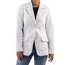 Lambskin Genuine Stylish Formal Office Fit Handmade Leather White Women's Blazer