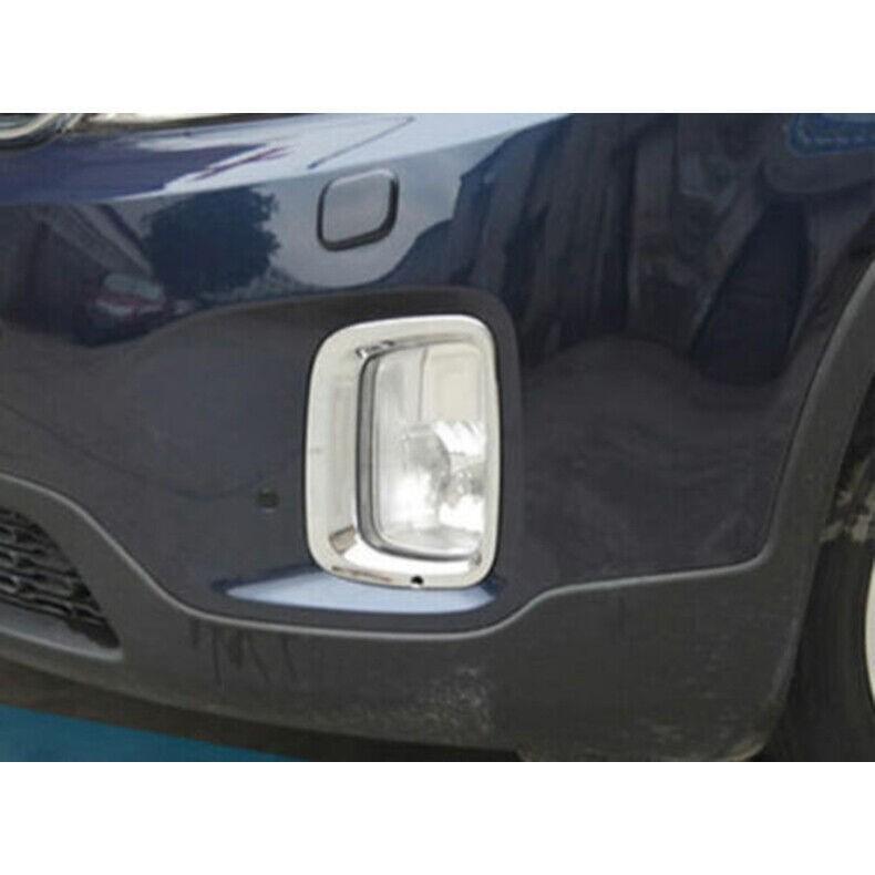 For Kia Sorento 2014~2015 Chrome Car Front bumper Fog Light Lamp Cover Trim 2pcs