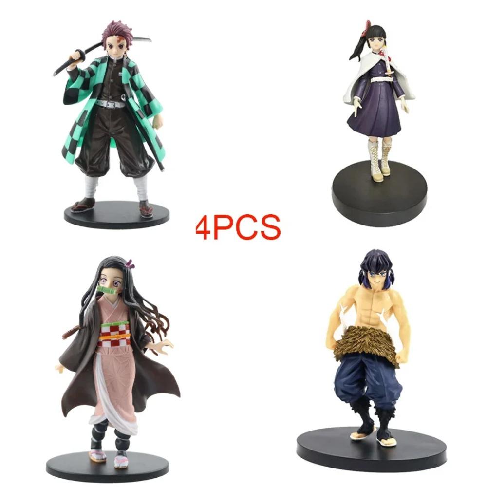 Anime Demon Slayer Figure Kamado Tanjirou Nezuko Action Figures PVC Model Toys Zenitsu Figurine Inosuke Kimetsu No Yaiba Figura