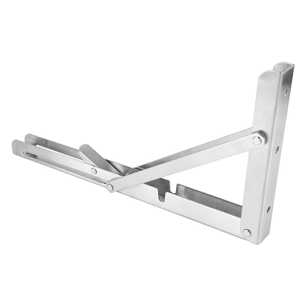 Stainless Steel Wall Mounted Folding Bracket Corner Triangle Brace Shelf Support Bracket (12in)